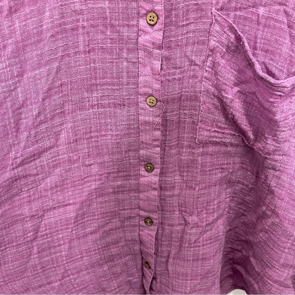 Free People Purple Plaid Button Down Long Sleeve - Picture 4 of 11